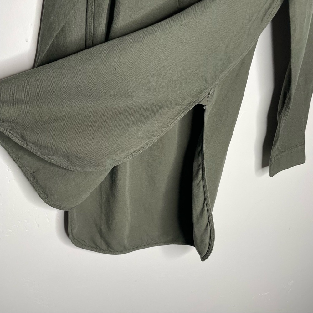 TOAST UK Elena Tunic Shirt Cotton Linen 4 Dusted Khaki Olive‎ Green Lagenlook - Picture 7 of 10